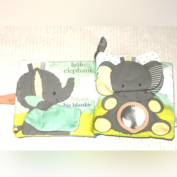 Douglas Baby Elephant/Bunny Sweet Animals Soft Crinkle Lovey Sensory Books Set-2 - Picture 4 of 11